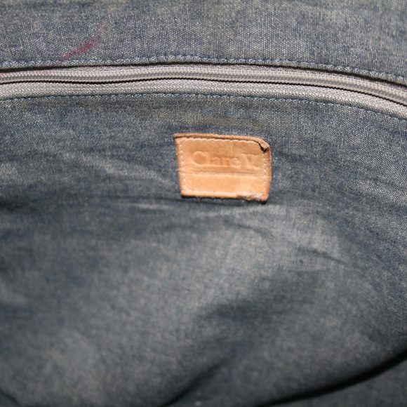 Clare V. Racer Zip-Top Tote Bag in Camel Tan - Picture 12 of 16